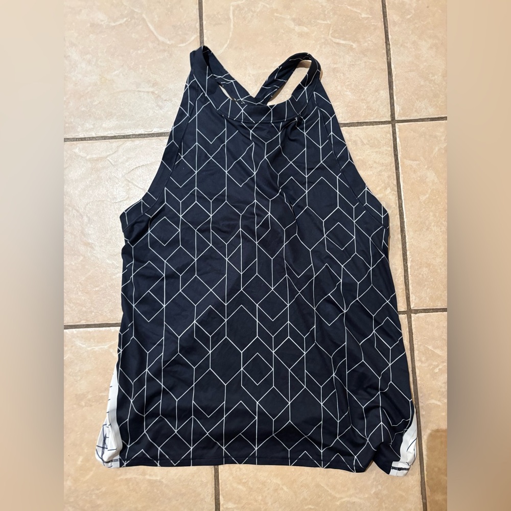 Athleta Blue and‎ White tank top